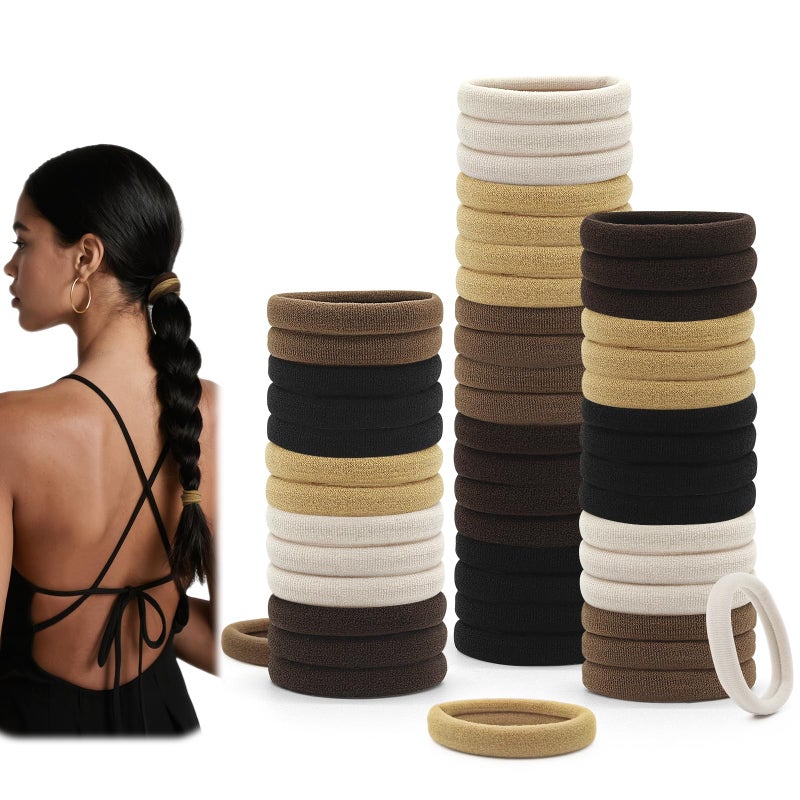 Dreamlover Hair Ties for Women Ponytail Holders Neutral Color 50 Pieces
