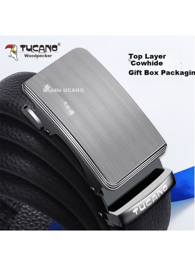 Tucano Genuine Leather Men's Belt Casual Automatic Buckle Waist Belt For Valentine's Day Gift For Boyfriend - Image 1