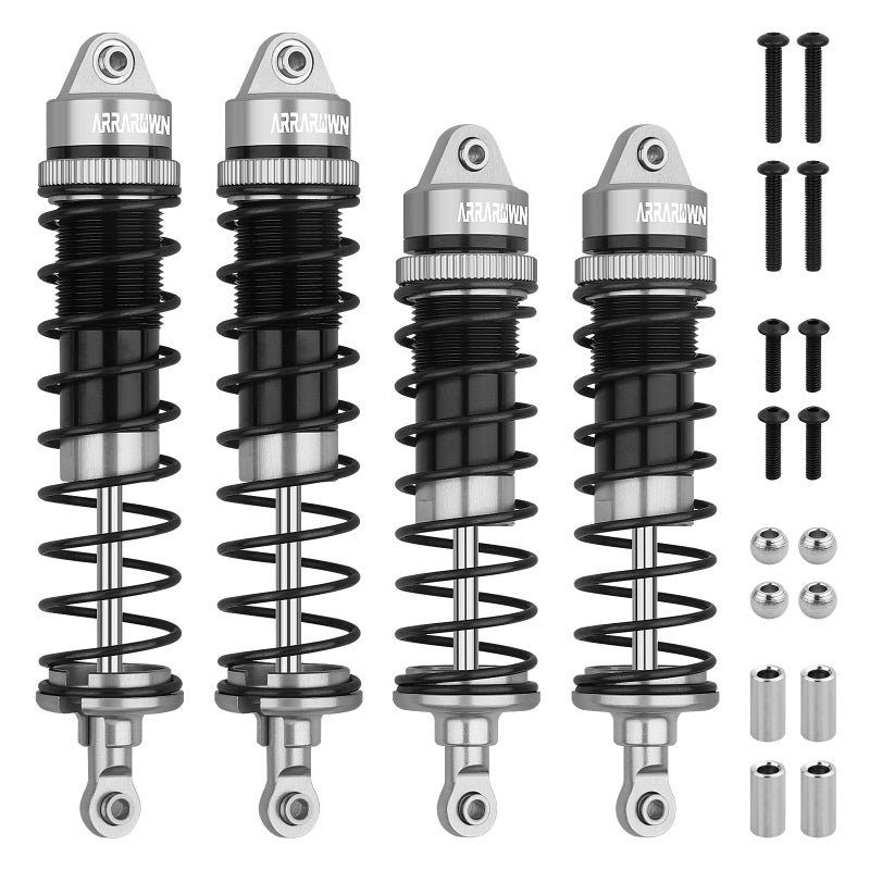 ARRAROWN 4PCS RC Shock 110 Aluminum Front Rear Shocks Set Compatible with Arrma 110 Typhon 3S2S Granite 4x4 Bigrock Senton Replacement for AR330550 AR330551 - Image 2