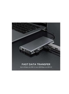 Generic USB Type C Hub 12 in 1 Dock Station Adapter 2 Ports 4K HDMI VGA 4 USB 3.0 Ports USB Type C PD3.0 Data RJ45 Ethernet SD/TF 3.5mm AUX Compatible with MacBook Pro/Air and Type C Devices  - Image 5