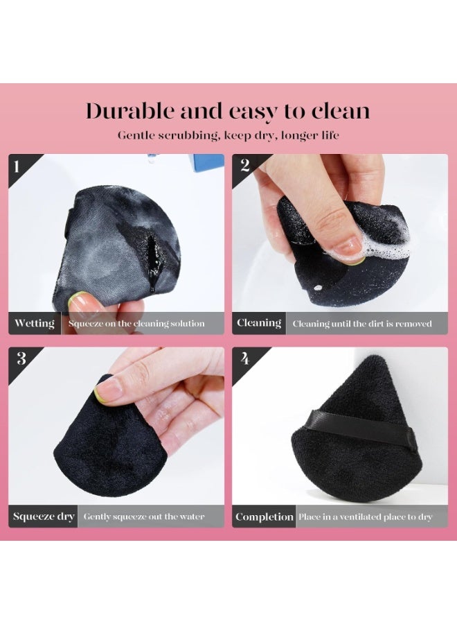 12PCS Triangle Powder Puffs – Soft Makeup Sponge for Face Powder, Loose Powder & Foundation – Reusable Beauty Puff for Contouring & Blending - Image 4