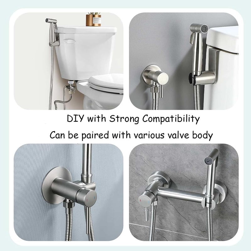ToolHouse Bidet Toilet Sprayer Head with Adjustable Water Pressure Control, Stainless Steel Handheld Bidet Sprayer for Personal Hygiene, Kitchen and Pet Cleaning - Image 5