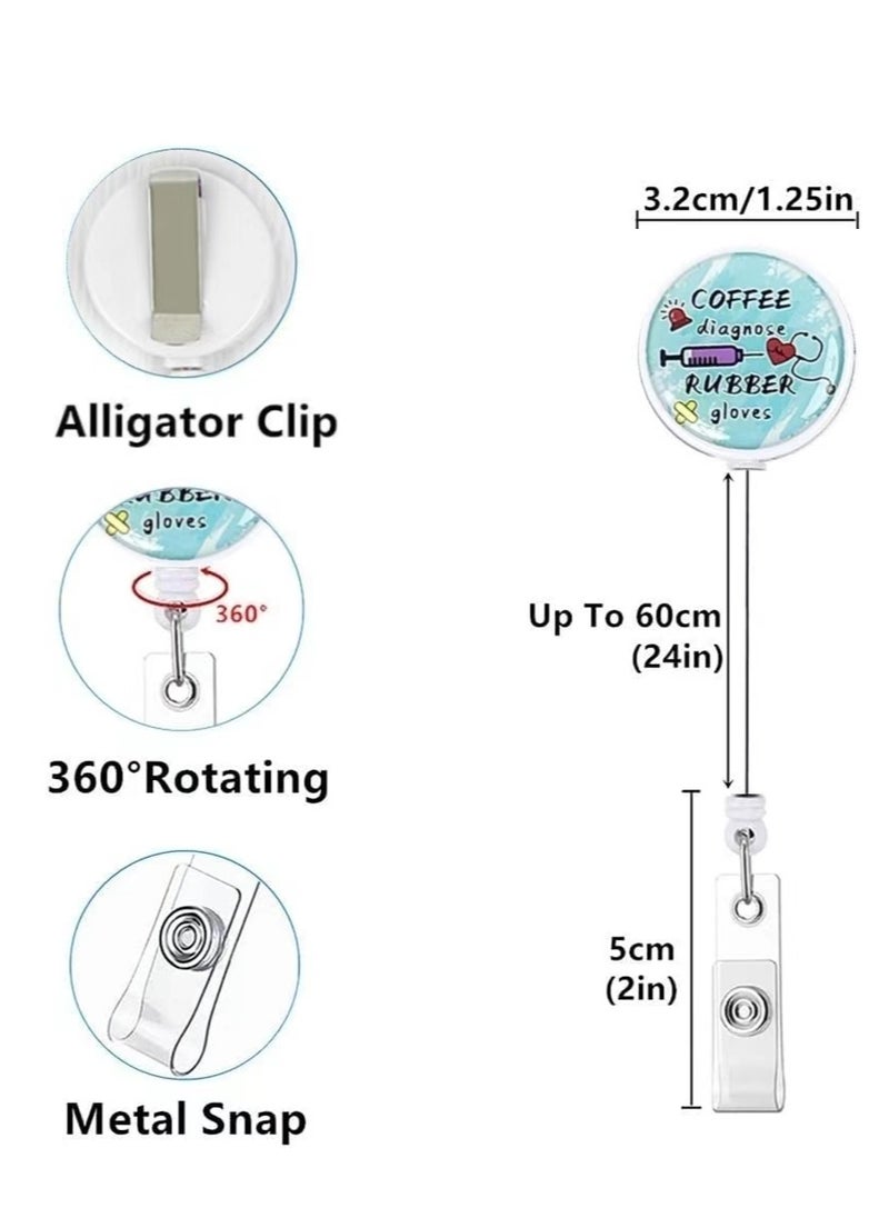 Generic Nurse Badge Reel Holder Retractable - 3 Pack（Styles are random.） Retractable Badge Holder with Alligator Clip for Nurse and Doctor, Cute and Funny Heart Name Tag, ID Card, Work Badge for Women & Men  - Image 3