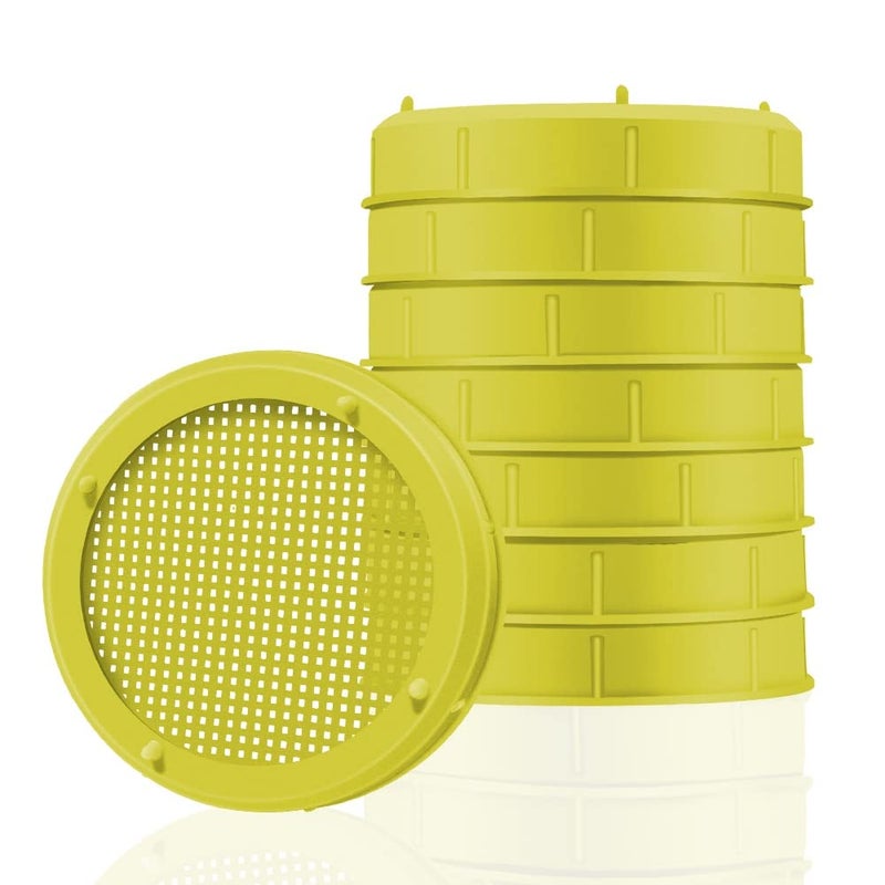 Picowe Picowe Plastic Sprouting Lids, Sprouting Jar Strainer Lid, for 86mm Wide Mouth Mason Jars, Canning Jars, Suit for Grow Bean Sprouts, Alfalfa, Salad Sprouts(8 Pack,Yellow)  - Image 1