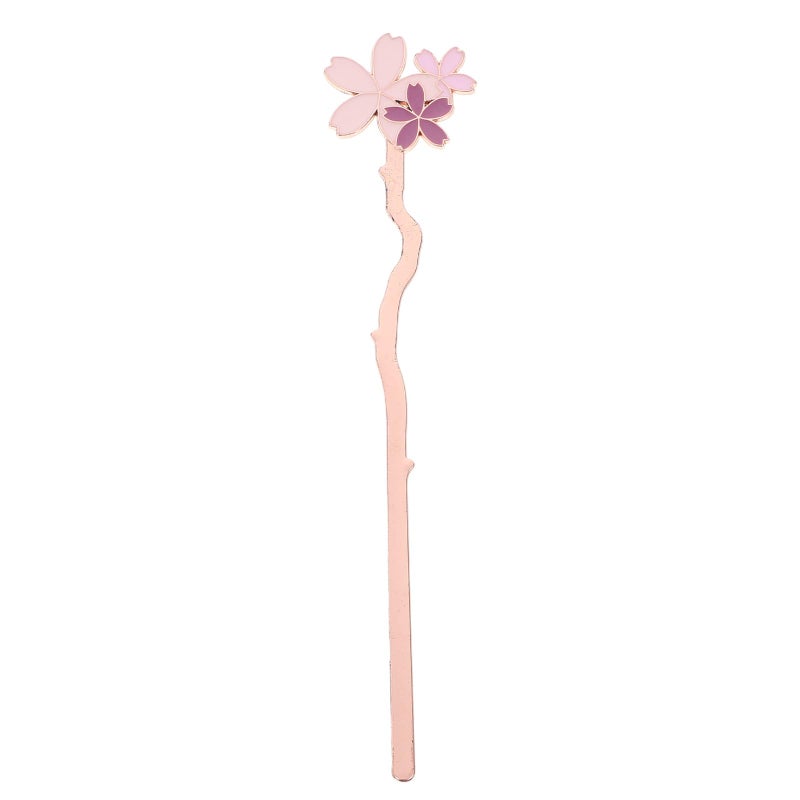 Cherry Blossom Bookmark Reading Clip with Pink Petals Floral Design for Books - Image 2