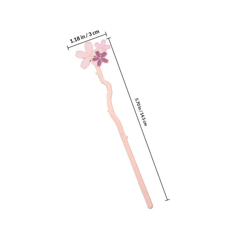Cherry Blossom Bookmark Reading Clip with Pink Petals Floral Design for Books - Image 3