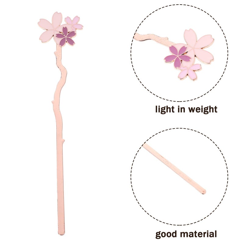 Cherry Blossom Bookmark Reading Clip with Pink Petals Floral Design for Books - Image 4