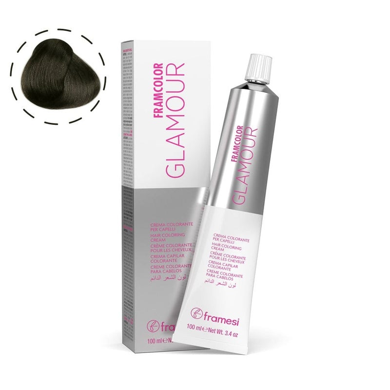 Framesi Morphosis Framesi FRAMCOLOR GLAMOUR 5.12 Light Chestnut Natural Ash 100ML — Permanent Professional Hair Color - Image 1