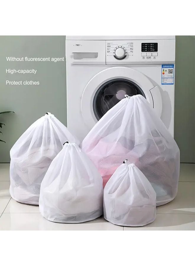 Large Coarse Mesh Laundry Bag With Drawstring Thickened Polyester For Travel College - Image 1