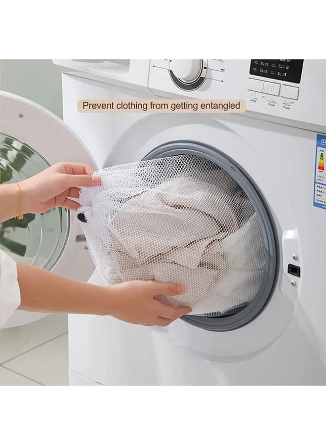 Large Coarse Mesh Laundry Bag With Drawstring Thickened Polyester For Travel College - Image 2
