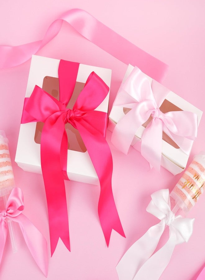 MAYREEL Pink Satin Ribbon 1.5 Inch Blush Pink Ribbon for Gift Wrapping Flower Bouquet Crafts Wedding Bridal Shower Valentine's Day 5 Rolls 5 Yards Each Color Total 25 Yards - Image 4