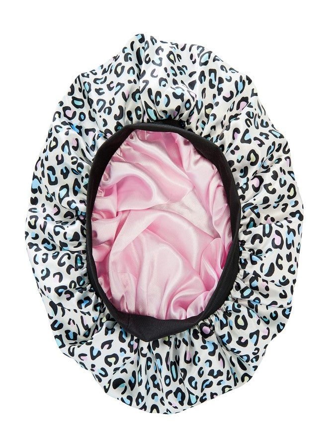 Red by Kiss Kids Satin Bonnet Sleep Cap Reversible Hair Bonnet for Boys and Girls Sleeping Night Silk Sleep Cap (Leopard) - Image 4