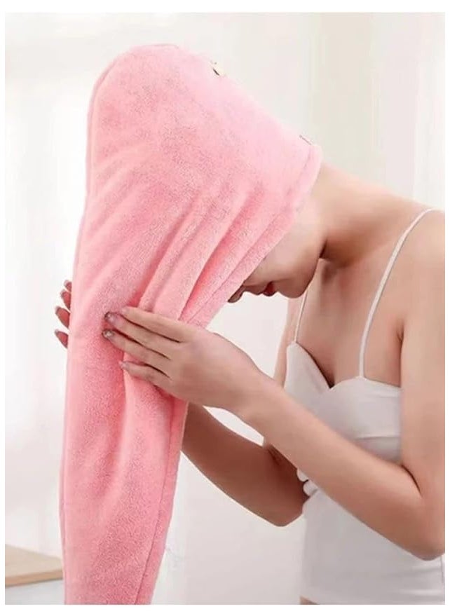 PatPug Patpug Hair Towel Wrap Absorbent Towel HairDrying Bathrobe Magic Hair Wrap Towel Super QuickDrying Microfiber 500 GSM Bath Towel Hair Dry Cap Salon Towel Multicolor  - Image 2