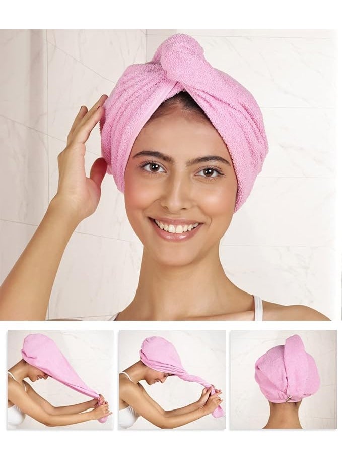 PatPug Patpug Hair Towel Wrap Absorbent Towel HairDrying Bathrobe Magic Hair Wrap Towel Super QuickDrying Microfiber 500 GSM Bath Towel Hair Dry Cap Salon Towel Multicolor  - Image 5