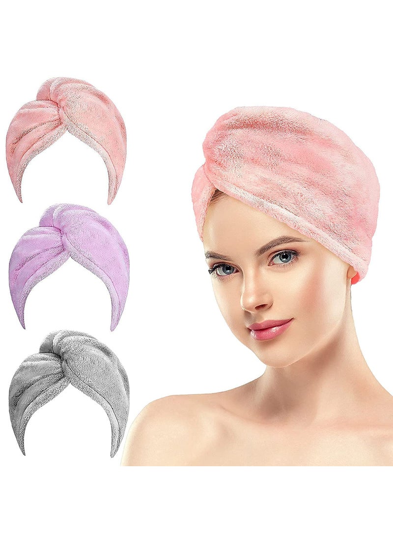 PatPug Patpug Hair Towel Wrap Absorbent Towel HairDrying Bathrobe Magic Hair Wrap Towel Super QuickDrying Microfiber 500 GSM Bath Towel Hair Dry Cap Salon Towel Multicolor  - Image 3