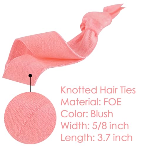 MEEDEE 100 Pack Light Pink Ouchless Elastic Hair Accessories No Crease Soft Ribbon Knotted Ties No Damage Ponytails Yoga Bracelets for Women - Image 5