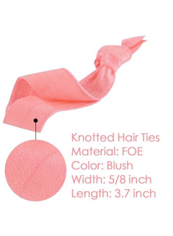 MEEDEE 100 Pack Light Pink Ouchless Elastic Hair Accessories No Crease Soft Ribbon Knotted Ties No Damage Ponytails Yoga Bracelets for Women - Image 4