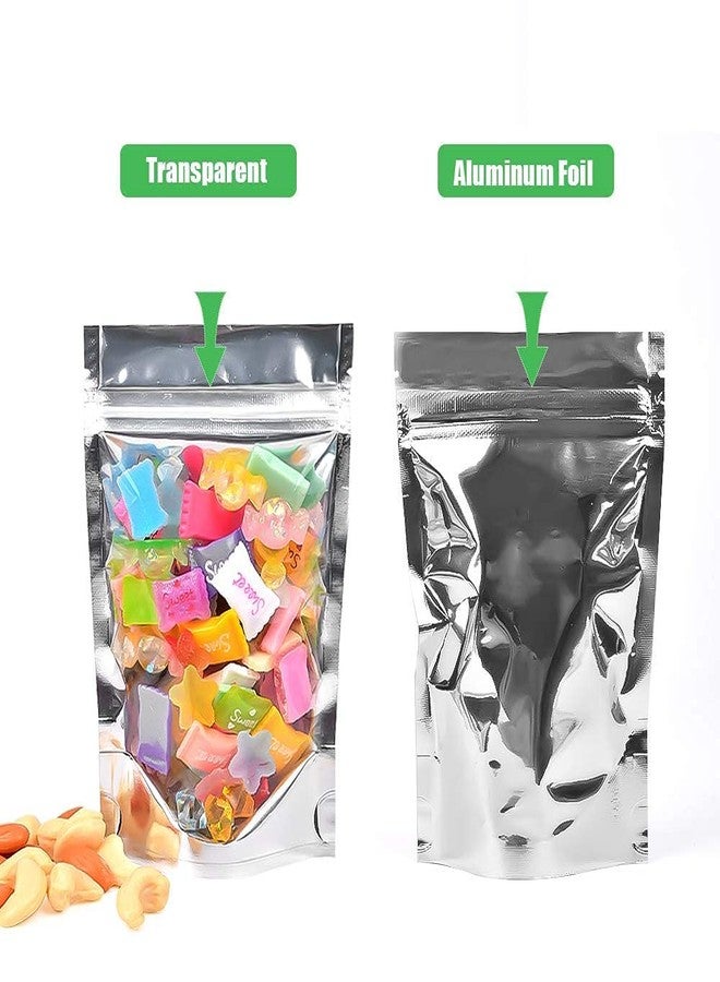 REKOBON Mylar Bags, 90 Pack 9 Sizes 7mil Mylar Bags for Food Storage, Resealable mylar ziplock bags, Stand Up Pouch Bags, Clear Front with Aluminum Foil Back, Zipper Bags with Gusset Bottom for Multipurpose - Image 3