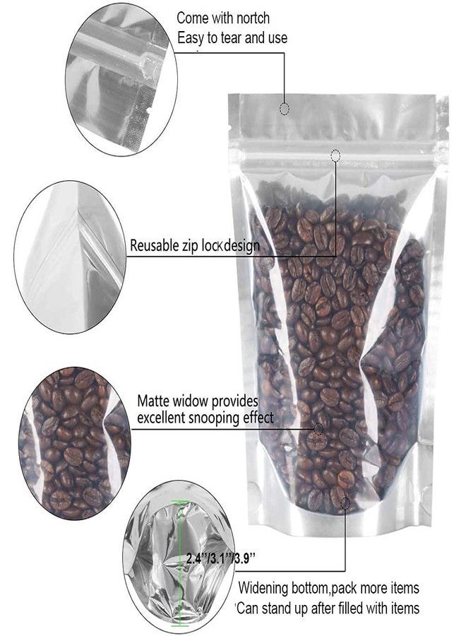 REKOBON Mylar Bags, 90 Pack 9 Sizes 7mil Mylar Bags for Food Storage, Resealable mylar ziplock bags, Stand Up Pouch Bags, Clear Front with Aluminum Foil Back, Zipper Bags with Gusset Bottom for Multipurpose - Image 5