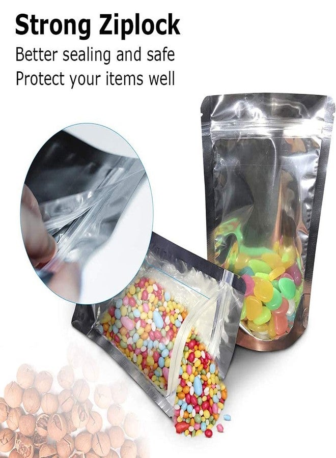 REKOBON Mylar Bags, 90 Pack 9 Sizes 7mil Mylar Bags for Food Storage, Resealable mylar ziplock bags, Stand Up Pouch Bags, Clear Front with Aluminum Foil Back, Zipper Bags with Gusset Bottom for Multipurpose - Image 4