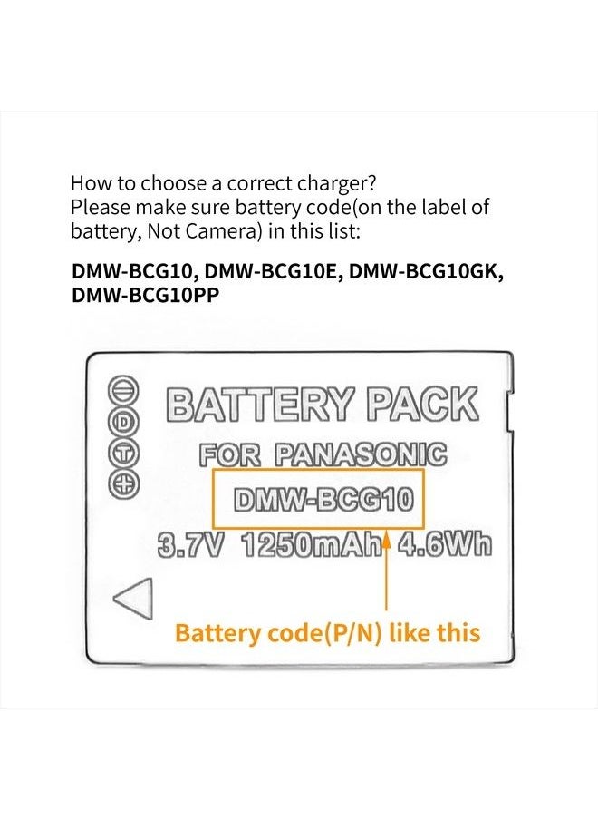 Norifon - DMW-BCG10 USB Charger for Panasonic Lumix DMC-TZ10, DMC-TZ20, DMC-TZ22, DMC-TZ6, DMC-TZ7, DMC-TZ8, DMC-ZR1, DMC-ZR3, DMC-ZS1, DMC-ZS3, DMC-ZS5, DMC-ZS7, DMC-ZX1, DMC-ZX3 Camera and More - Image 1