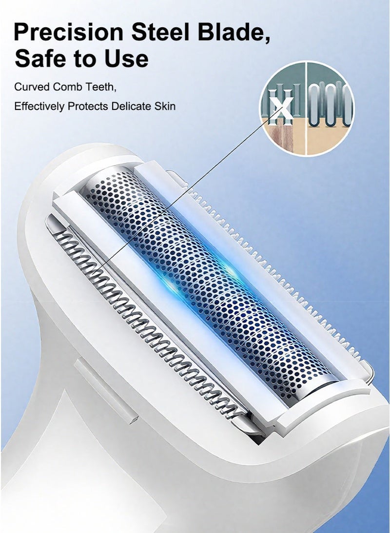 Gmisun Painless Epilator, 6 in 1 Electric Razor for Women Bikini Trimmer, Electric Hair Removal, Women's Shaver Cordless Wet and Dry, Shaver for face, Legs and underarms, Replaceable Trimmer Head, USB Rechargeable - Image 3