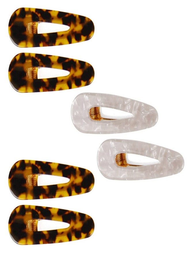 DealFry Fashion Acrylic Hair Clips Non-Slip Large Korean Barrettes Geometric Acrylic Resin Alligator Hair Clip Hair Pins Barrettes for Women Ladies Hair Accessories Styling Tool (PATTERN-1 | 6 Pcs) - Image 3