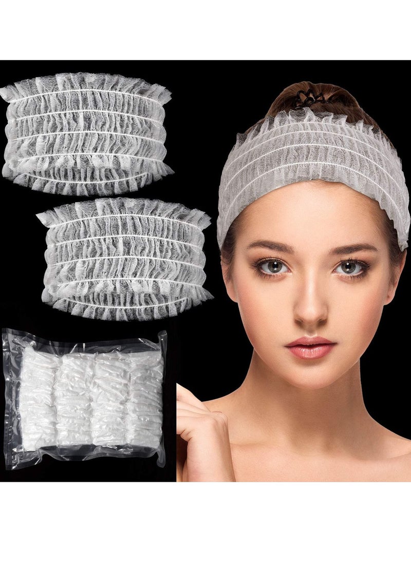 Y&D 100 Pieces Disposable Spa Headbands, Soft Stretch Non-Woven Facial Cloth  - Image 1