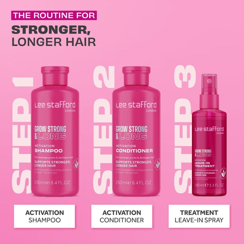 Lee Stafford Hair Growth Leave In Treatment Spray | Grow Strong & Long Collection - Best Conditioner Mist for Dry, Damaged, Frizzy Hair, Detangler, Men & Women, 3.3 Fl Oz - Image 4