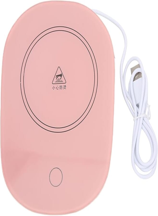 elyassin Haowecib Coffee Mug Warmer,USB 55℃ Intelligent Constant Temperature Cup Warmer Smart Induction Electric Beverage Warmer Electric Thermostat Coaster(Pink)