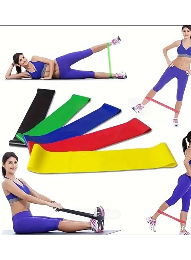 Resistance Band Set 5 Pieces, Microfiber Material, for Fitness, Yoga and Strength Training