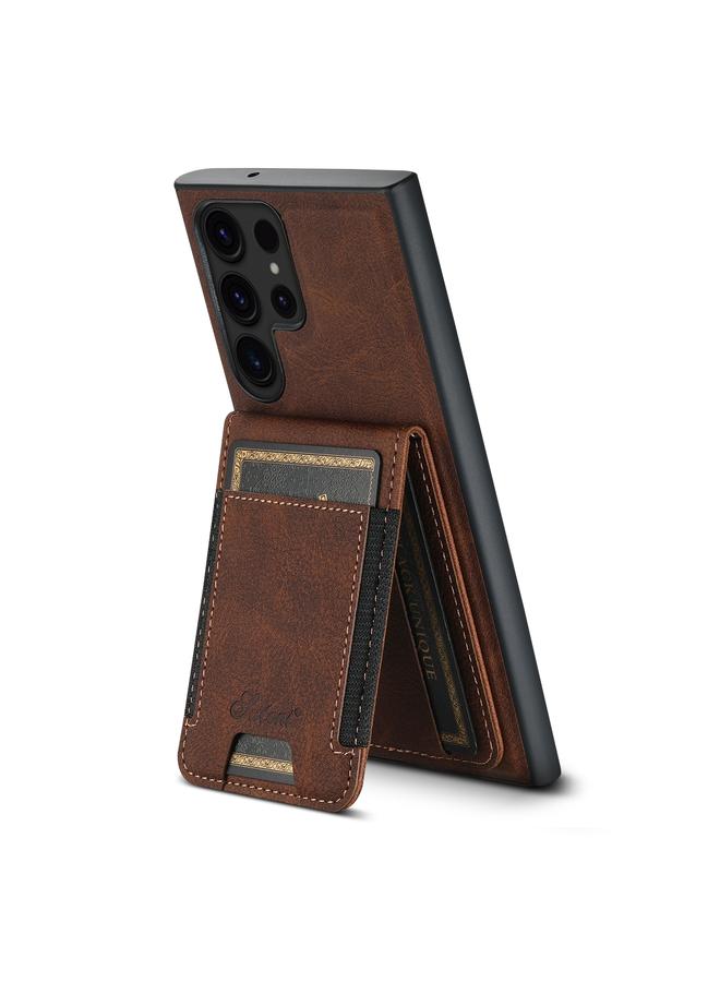 Suteni Case For Samsung Galaxy S24 Ultra 5G H17 Litchi Texture Leather MagSafe Detachable Wallet Phone Case - Image 3