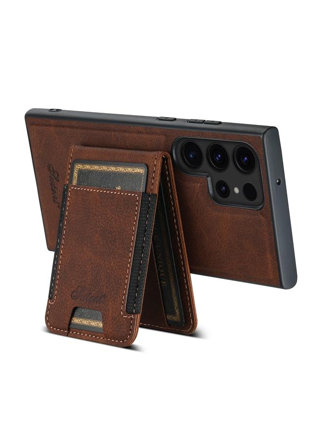 Suteni Case For Samsung Galaxy S24 Ultra 5G H17 Litchi Texture Leather MagSafe Detachable Wallet Phone Case - Image 4