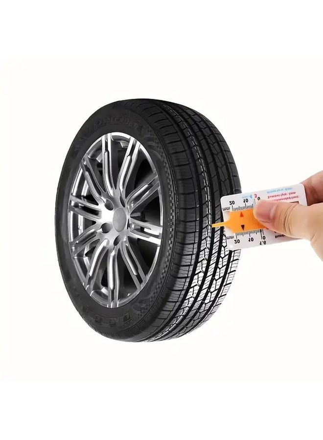 2pcs Yellow Tire Tread Depth Gauge 0 20mm Portable Car Motorcycle Tool - Image 5