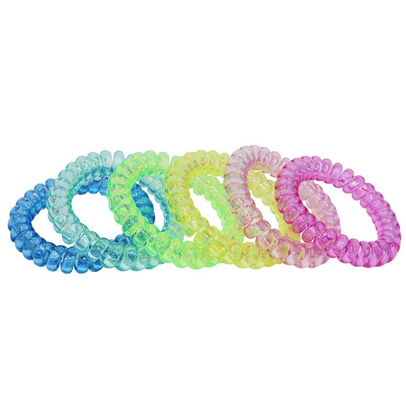 MaberryTech Direct Sensory Stretchy Kids Coil Bracelets 6 Pack Funny Speech and Communication Aid Bracelet Fidget Toys for Boys Girls with Autism ADHD Anxiety or Special Needs Assorted Colors Rainbow A