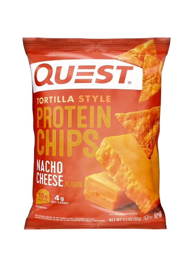 Quest Nutrition Quest Tortilla Style Protein Chips – Nacho Cheese Flavor, High Protein, Gluten-Free, 32g (Box of 8 Bags) - Image 2