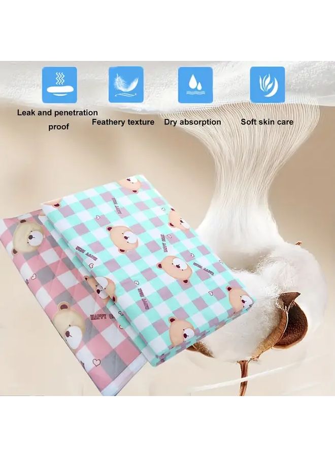 دب وردي قابلة لإعادة الاستخدام فراش حيوان أليف كبير قابل للغسل 47 × 31 بوصة قطعتان - Image 3