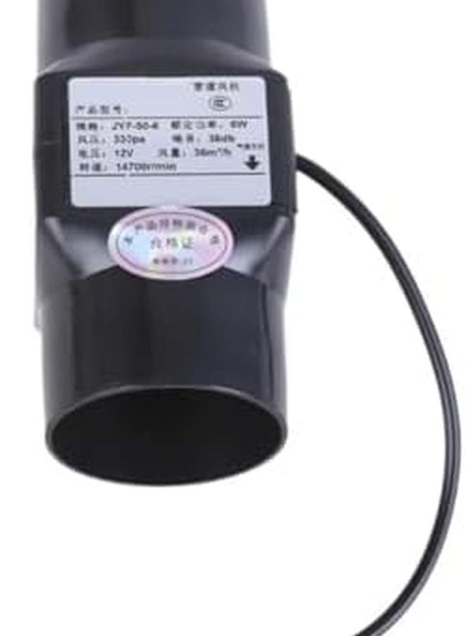 Black Inline Duct Fan 12V 6W Powerful Exhaust Blower 50mm For HVAC Grow Tent Basements - Image 3