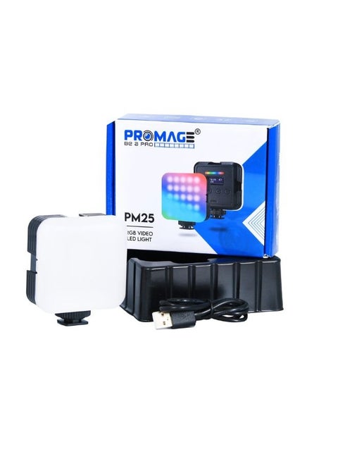Promage on Camera powerful rechargable RGB Video Light PM25 R- Type C