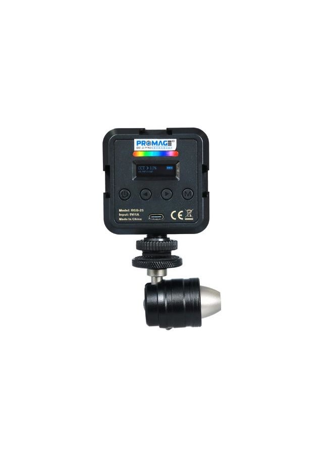 Promage on Camera powerful rechargable RGB Video Light PM25 R- Type C