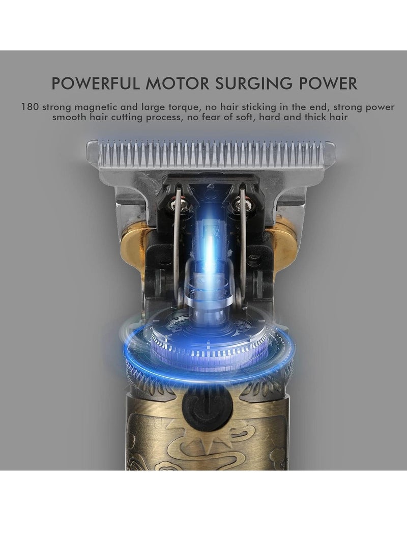 Upgraded Hair Trimmer Beard Clippers for Men Professional USB Electric Hair Clippers for Hair Cutting Trimmers Cordless Outliner Zero Gaped LED Display (Hair Clippers for Men, GOLD 04) - Image 4