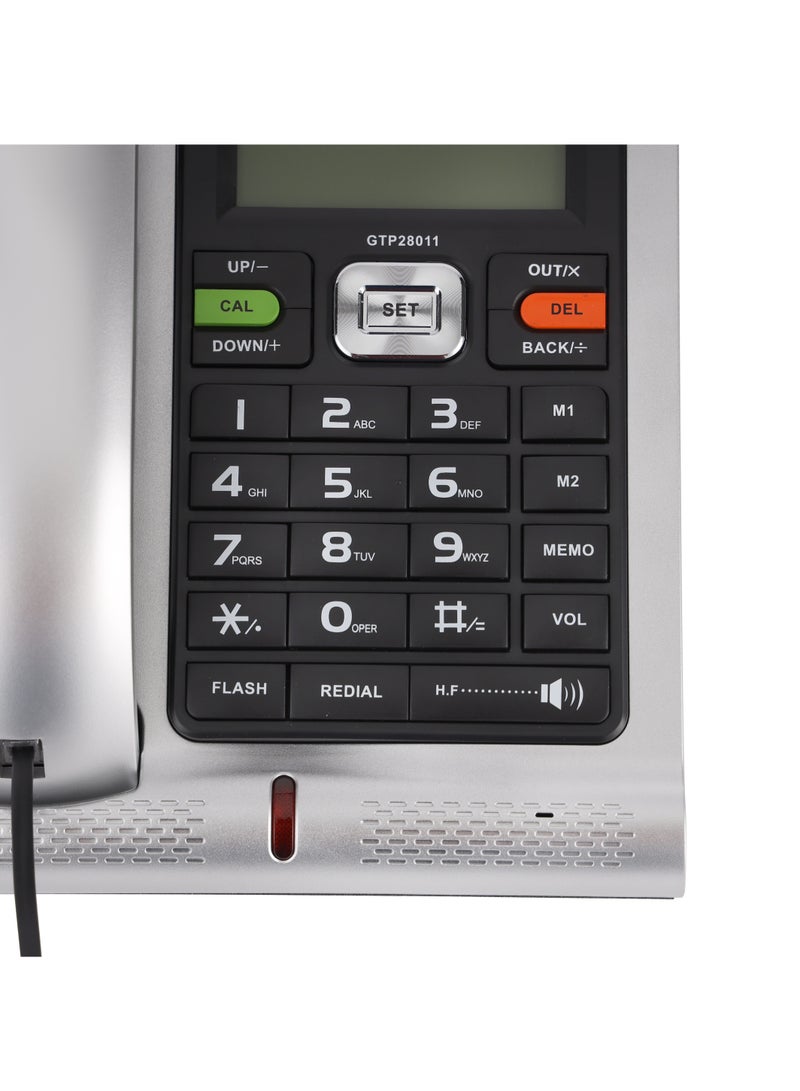 Geepas Executive Telephone with Caller ID GTP28011 , With 16-Digit LCD Display and White Backlight, Solid Built Quality and Classic Design, Hands Free Function and Auto Redial Silver & black - Image 2