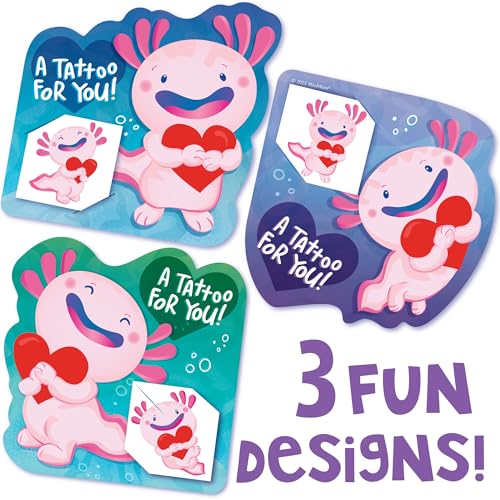 Peaceable Kingdom Valentines Box for Kids Valentines Day Box Kit for Valentine Cards for Kids Classroom Axolotl Tattoo - Image 5