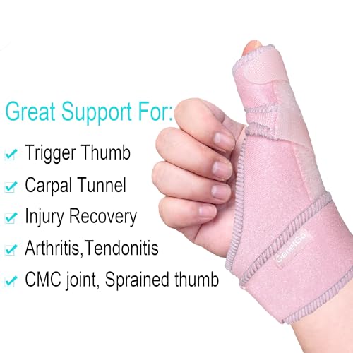 GenetGo Trigger Thumb Splint Thumb Spica Support Brace Stabilizer for Pain Sprains Arthritis Tendonitis Right Hand or Left Hand Pink - Image 5