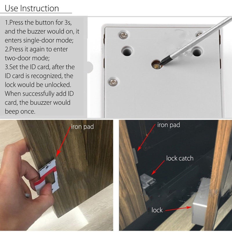 Keyless Smart Lock: 1 Keyless Entry Lock - Secure Convenient Access Control Lock System for Home Drawers Sliding Doors Wardrobes - Image 3