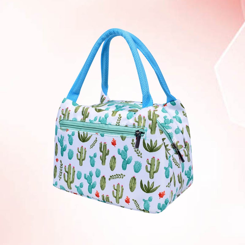2 pcs Lunch Tote Bag Insulated Lunch Bag Lunch Box Handbag Cooler Bag for Outdoor Camping Picnic (Cactus) - Image 4