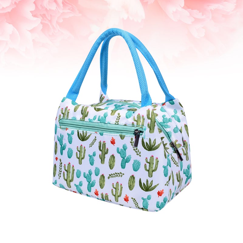2 pcs Lunch Tote Bag Insulated Lunch Bag Lunch Box Handbag Cooler Bag for Outdoor Camping Picnic (Cactus) - Image 2