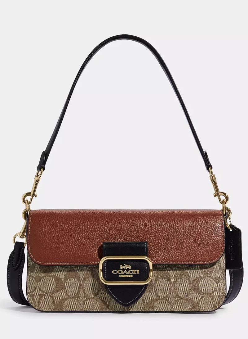 كوتش اوت ليت حقيبة كتف كوتش مورغان من قماش مميز، حقيبة كتف نسائية، حقيبة كروس نسائية، حقيبة سفر نسائية، مقاس 26 سم - Image 1