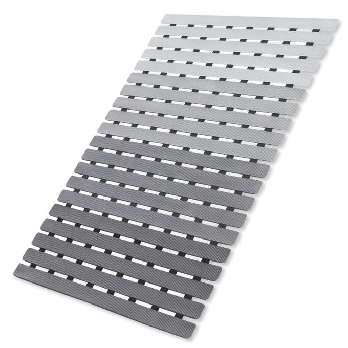 BATH TUB SHOWER MAT NON SLIP BATHTUB MATS FOR BATHROOM SHOWER FLOOR MAT BATH MATS FOR SHOWER TUB ANTI SLIP SHOWER MAT WITH DRAIN HOLE AND LARGE SUCTION CUPS GRADIENT GREY 275 X 157 INCH