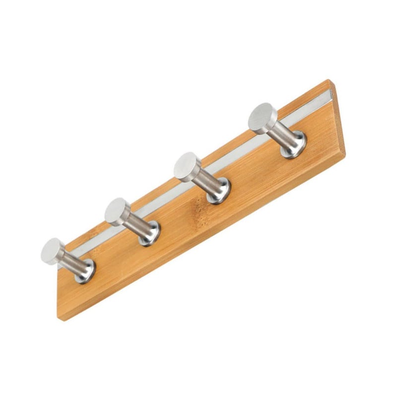 Stainless Steel Wall Mount Rack With 4 Hooks For Bathroom Towels And Living Room - Image 2